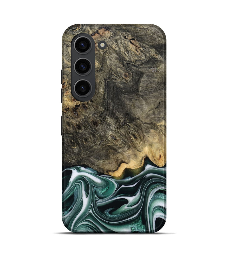 Galaxy S23 Wood Live Edge Phone Case - Darci (Green, 801952)