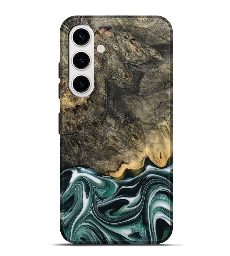 Galaxy S25 Plus Wood Live Edge Phone Case - Darci (Green, 801952)