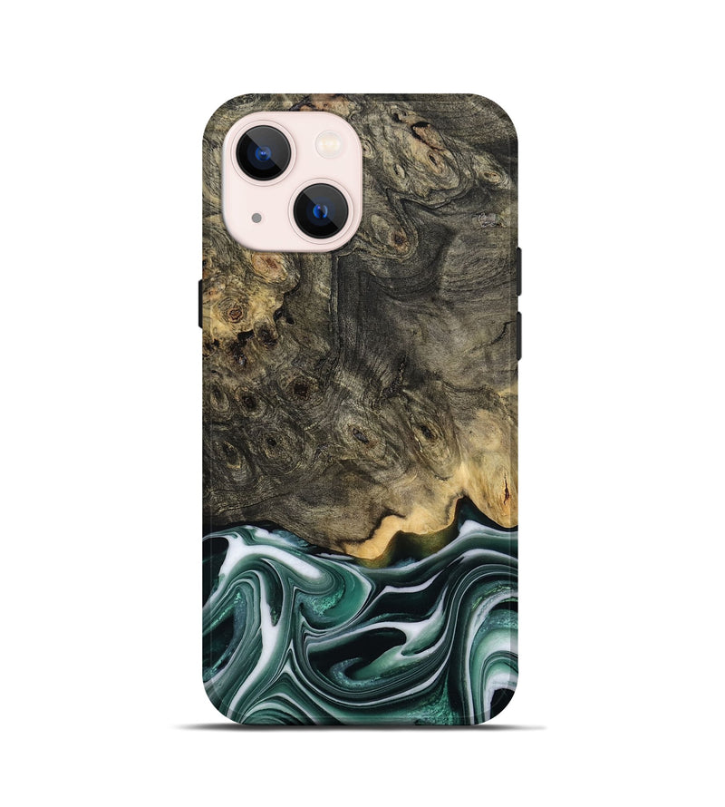 iPhone 13 mini Wood Live Edge Phone Case - Darci (Green, 801952)