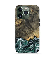 iPhone 13 Pro Wood Live Edge Phone Case - Darci (Green, 801952)