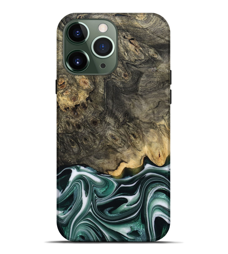iPhone 13 Pro Max Wood Live Edge Phone Case - Darci (Green, 801952)