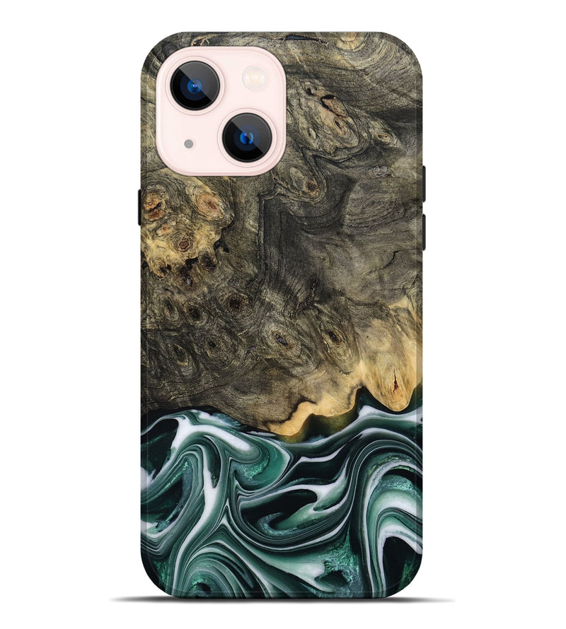 iPhone 14 Plus Wood Live Edge Phone Case - Darci (Green, 801952)