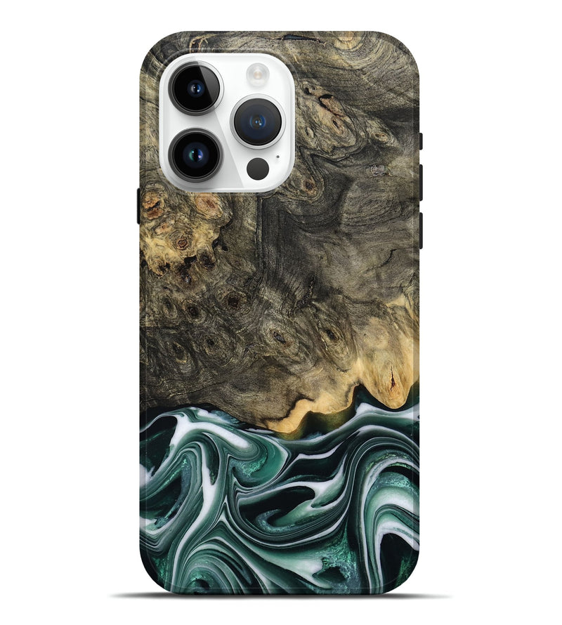 iPhone 15 Pro Max Wood Live Edge Phone Case - Darci (Green, 801952)