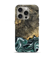 iPhone 16 Pro Wood Live Edge Phone Case - Darci (Green, 801952)