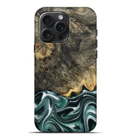 iPhone 16 Pro Max Wood Live Edge Phone Case - Darci (Green, 801952)