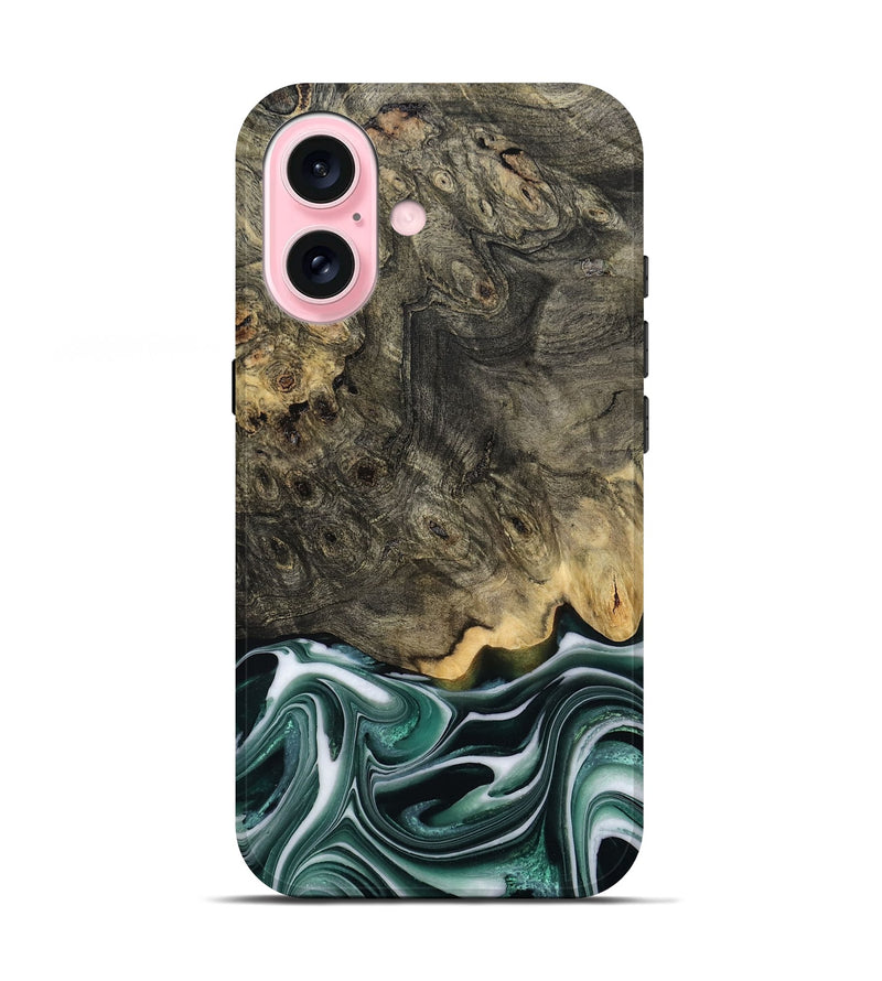 iPhone 17 Wood Live Edge Phone Case - Darci (Green, 801952)