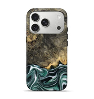 iPhone 17 Pro Wood Live Edge Phone Case - Darci (Green, 801952)