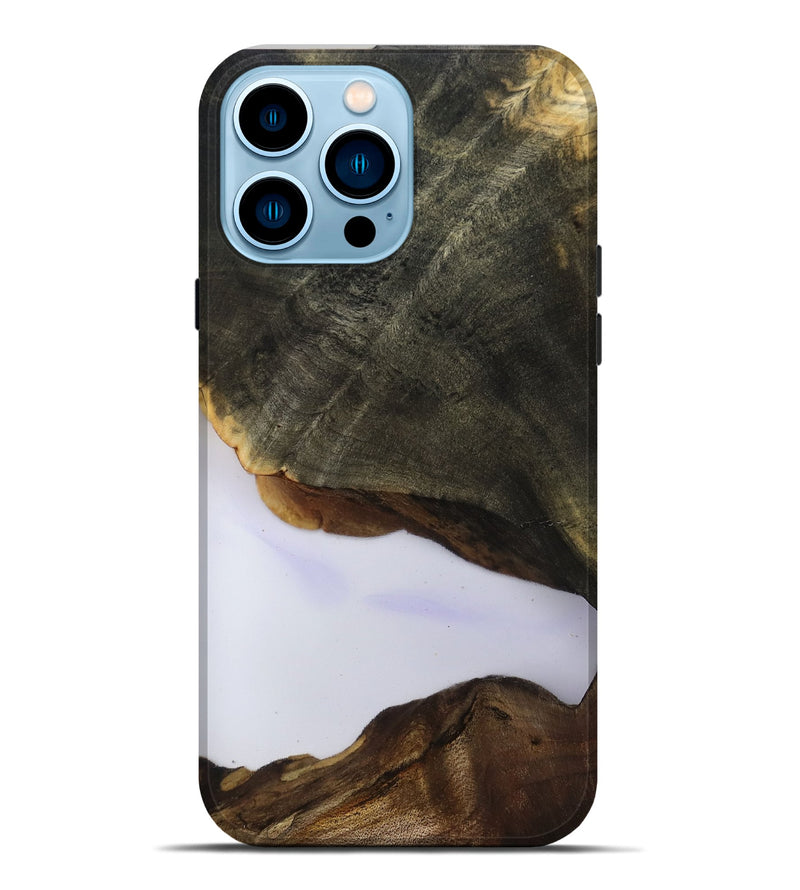 iPhone 14 Pro Max Wood Live Edge Phone Case - Linda (Clear, 801957)