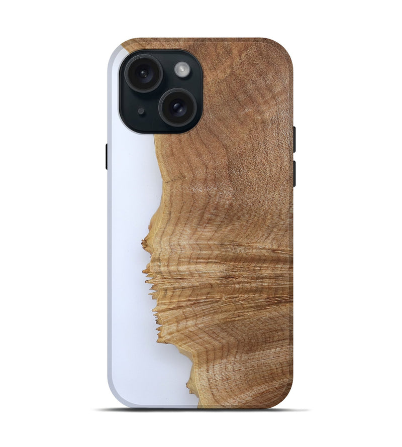 iPhone 15 Wood Live Edge Phone Case - Jannie (Clear, 801959)