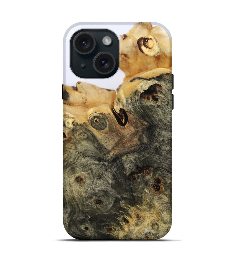 iPhone 15 Wood Live Edge Phone Case - Otis (Clear, 801963)