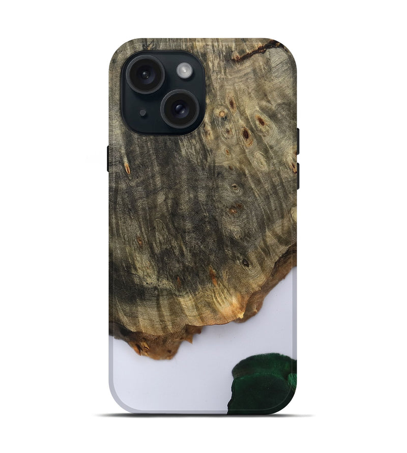 iPhone 15 Wood Live Edge Phone Case - Carla (Clear, 801964)
