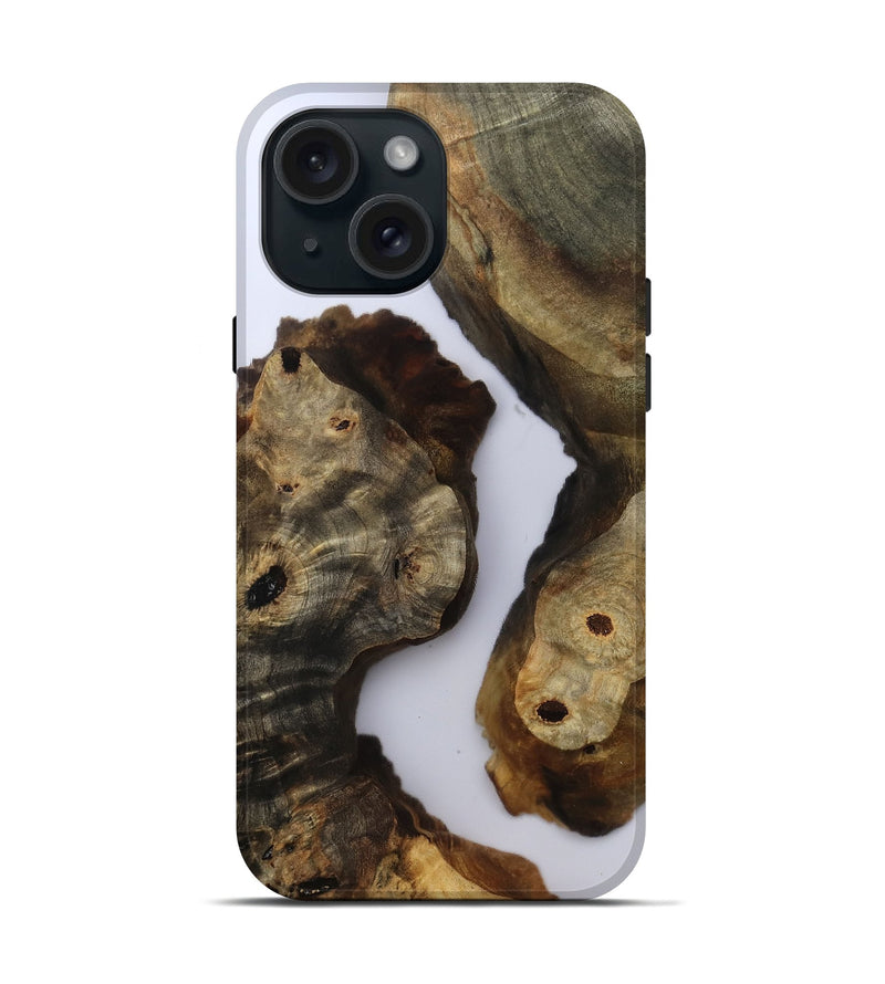 iPhone 15 Wood Live Edge Phone Case - Miley (Clear, 801965)