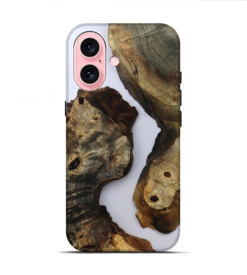 iPhone 16 Wood Live Edge Phone Case - Miley (Clear, 801965)