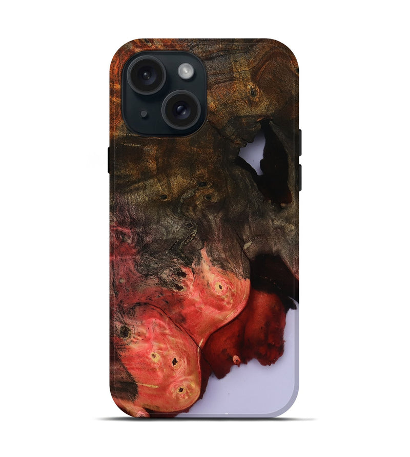 iPhone 15 Wood Live Edge Phone Case - Helene (Clear, 801967)