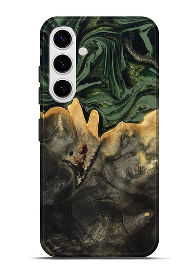 Galaxy S25 Plus Wood Live Edge Phone Case - Mabelle (Green, 801968)