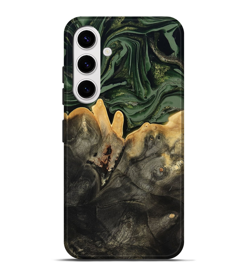 Galaxy S25 Plus Wood Live Edge Phone Case - Mabelle (Green, 801968)