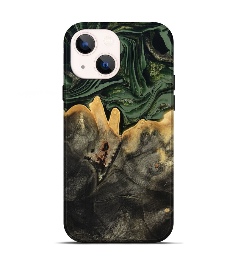 iPhone 13 Wood Live Edge Phone Case - Mabelle (Green, 801968)