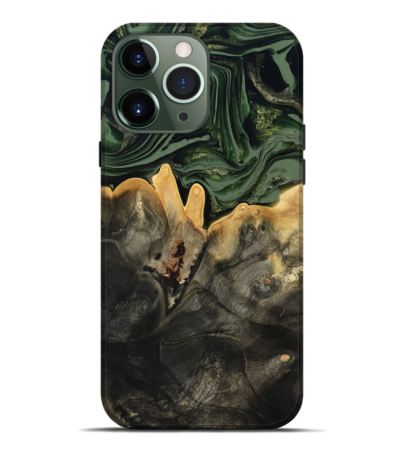 iPhone 13 Pro Max Wood Live Edge Phone Case - Mabelle (Green, 801968)