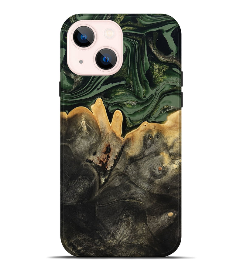 iPhone 14 Plus Wood Live Edge Phone Case - Mabelle (Green, 801968)