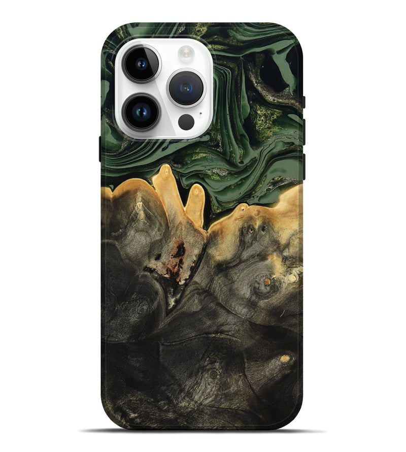 iPhone 15 Pro Max Wood Live Edge Phone Case - Mabelle (Green, 801968)