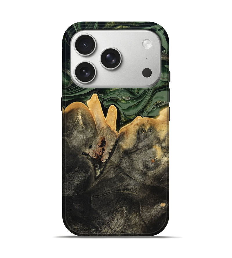 iPhone 17 Pro Wood Live Edge Phone Case - Mabelle (Green, 801968)