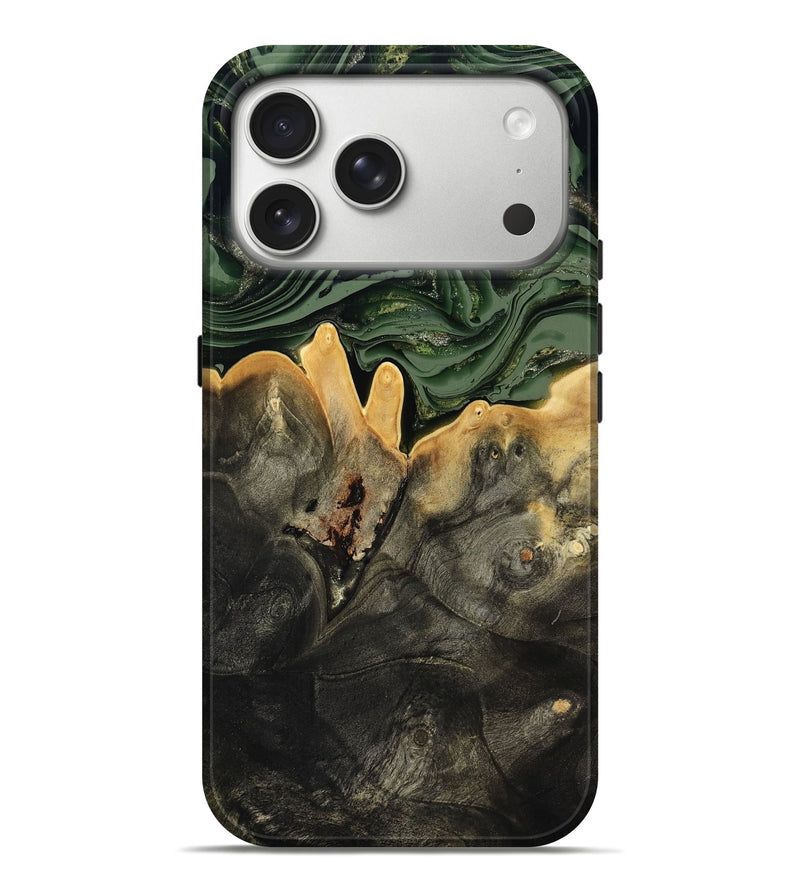 iPhone 17 Pro Max Wood Live Edge Phone Case - Mabelle (Green, 801968)