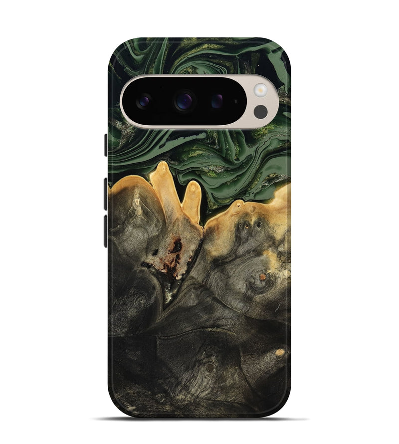 Pixel 9 Wood Live Edge Phone Case - Mabelle (Green, 801968)