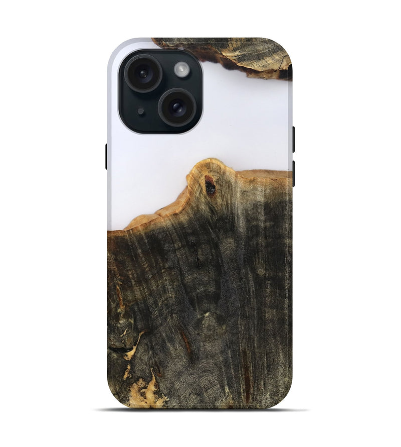 iPhone 15 Wood Live Edge Phone Case - Sheena (Clear, 801969)