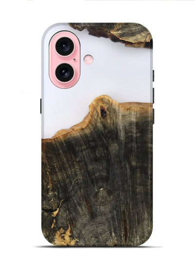 iPhone 16 Wood Live Edge Phone Case - Sheena (Clear, 801969)