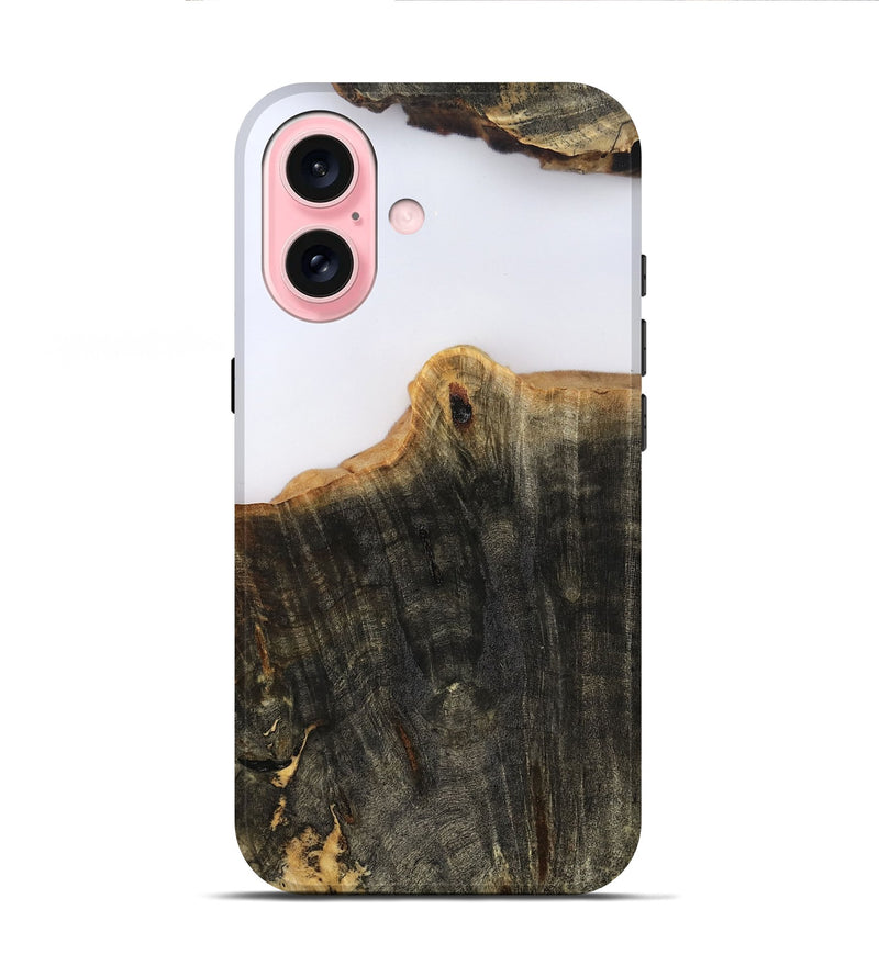 iPhone 16 Wood Live Edge Phone Case - Sheena (Clear, 801969)