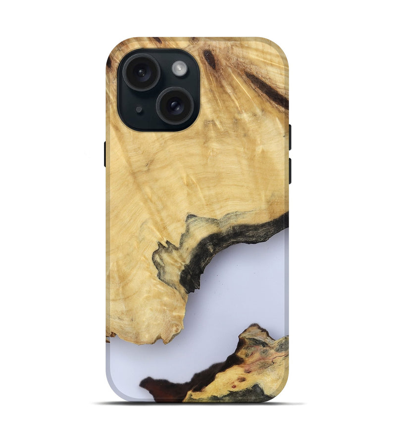 iPhone 15 Wood Live Edge Phone Case - Kacey (Clear, 801970)