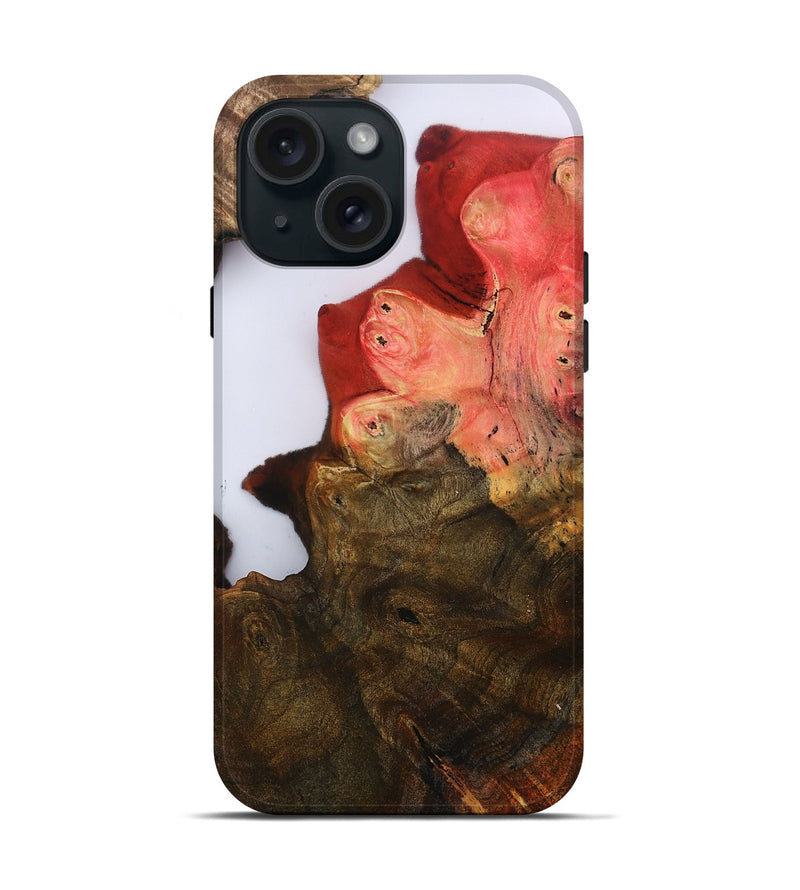 iPhone 15 Wood Live Edge Phone Case - Annabel (Clear, 801972)