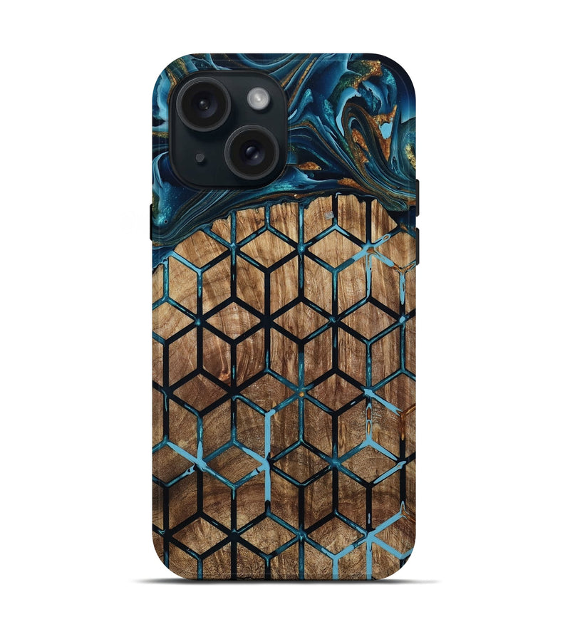 iPhone 15 Wood Live Edge Phone Case - Vickey (Pattern, 801974)