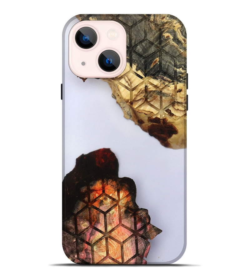 iPhone 14 Plus Wood Live Edge Phone Case - Dolly (Clear, 801975)