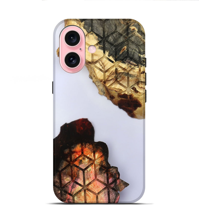 iPhone 16 Wood Live Edge Phone Case - Dolly (Clear, 801975)
