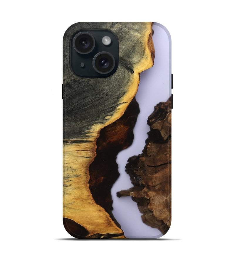 iPhone 15 Wood Live Edge Phone Case - Halo (Clear, 801976)