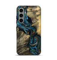 Galaxy S24 Wood Live Edge Phone Case - Kenzie (Teal & Gold, 801978)