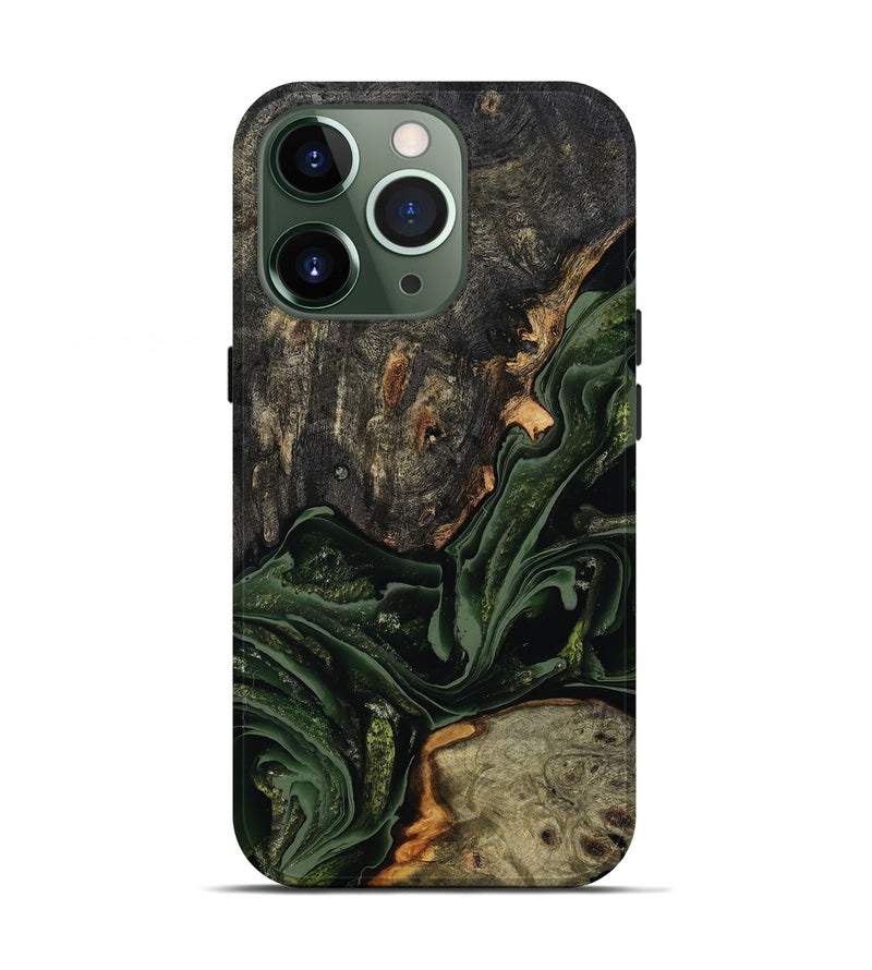 iPhone 13 Pro Wood Live Edge Phone Case - Ruthie (Green, 801979)