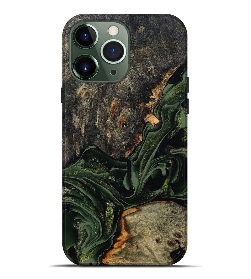 iPhone 13 Pro Max Wood Live Edge Phone Case - Ruthie (Green, 801979)