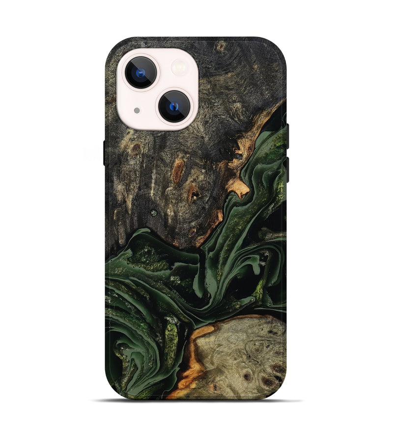 iPhone 14 Wood Live Edge Phone Case - Ruthie (Green, 801979)