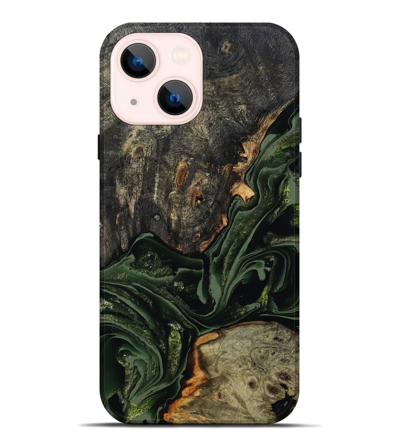 iPhone 14 Plus Wood Live Edge Phone Case - Ruthie (Green, 801979)
