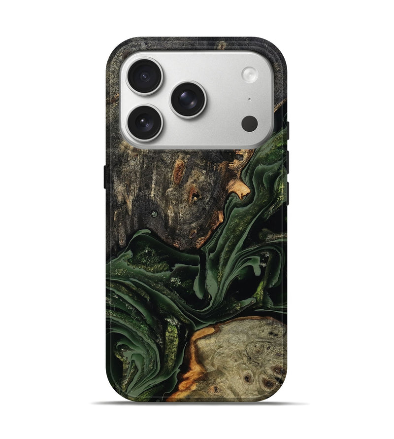 iPhone 17 Pro Wood Live Edge Phone Case - Ruthie (Green, 801979)