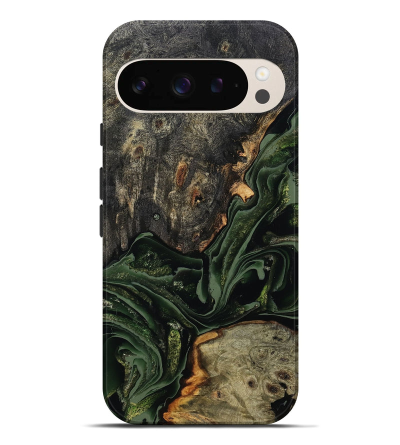 Pixel 9 Pro XL Wood Live Edge Phone Case - Ruthie (Green, 801979)