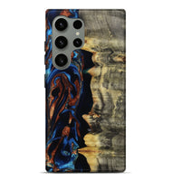 Galaxy S24 Ultra Wood Live Edge Phone Case - Enid (Teal & Gold, 801980)