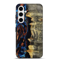 Galaxy S25 Plus Wood Live Edge Phone Case - Enid (Teal & Gold, 801980)