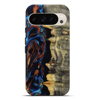 Pixel 9 Pro XL Wood Live Edge Phone Case - Enid (Teal & Gold, 801980)