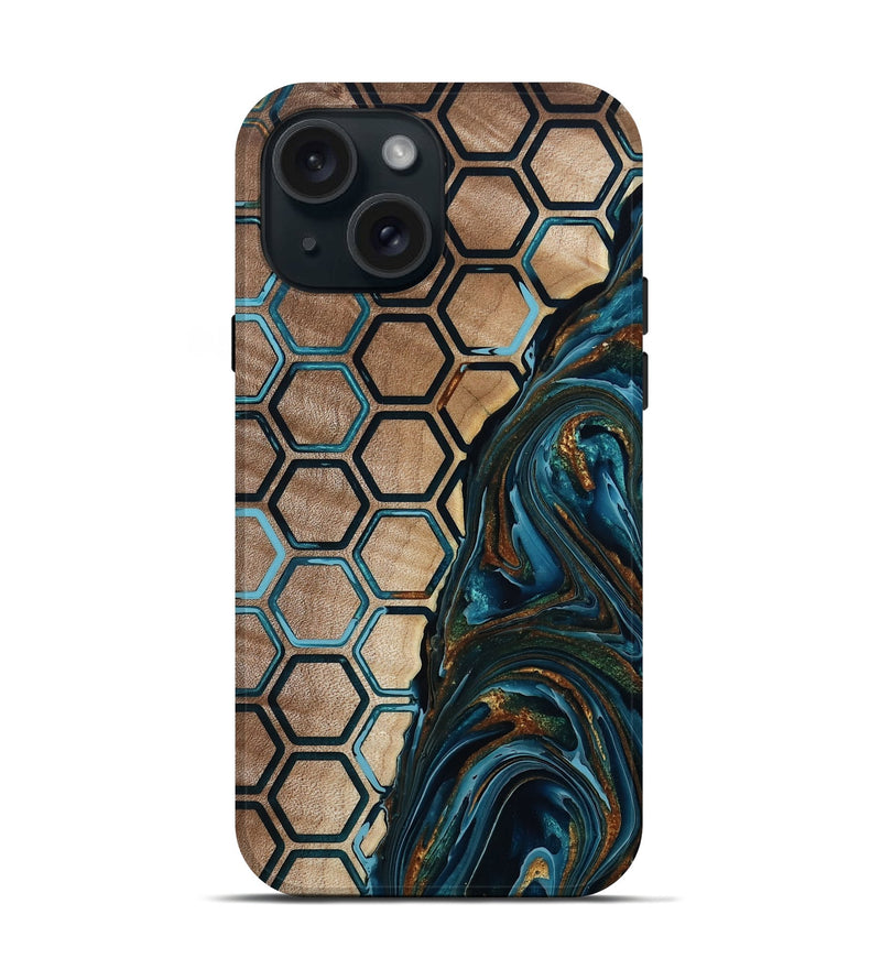 iPhone 15 Wood Live Edge Phone Case - Chaim (Pattern, 801982)