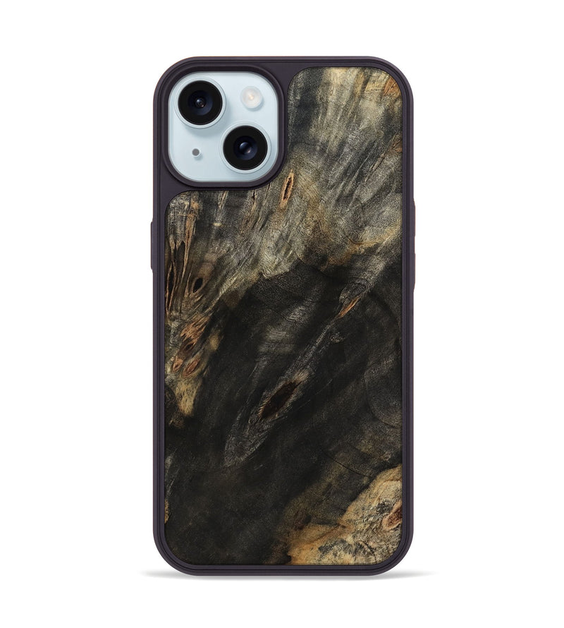 iPhone 15 Wood Phone Case - Cristin (Wood Burl, 801986)