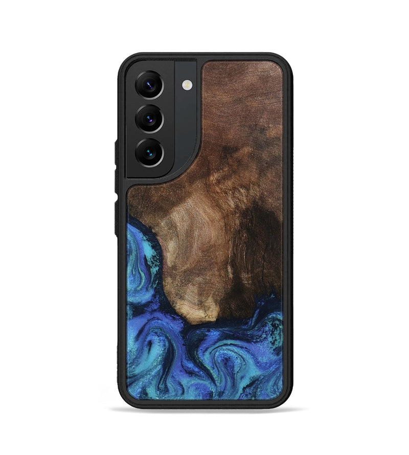 Galaxy S22 Wood Phone Case - Lisha (Blue, 801990)