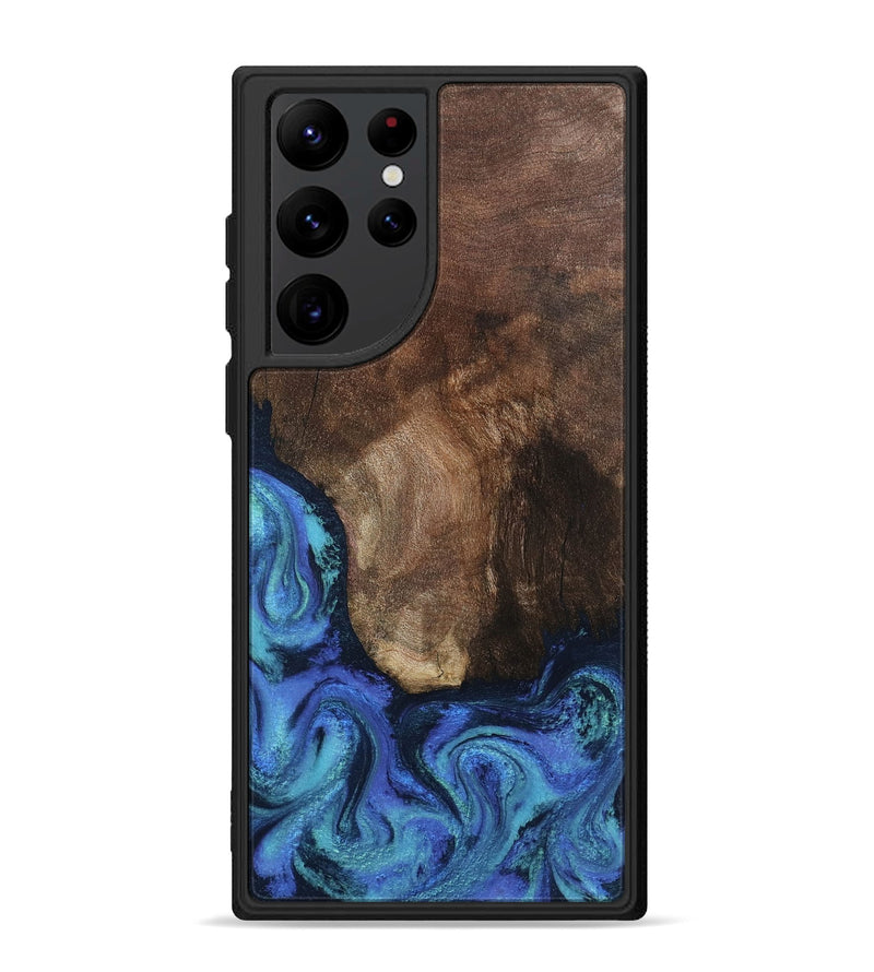 Galaxy S22 Ultra Wood Phone Case - Lisha (Blue, 801990)